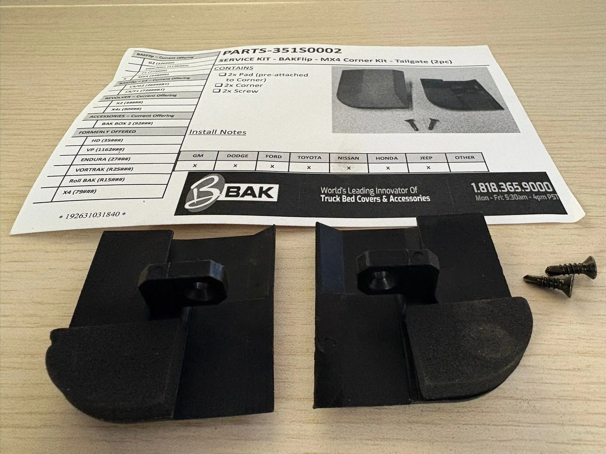 BakFlip MX4 Replacement Parts Kit